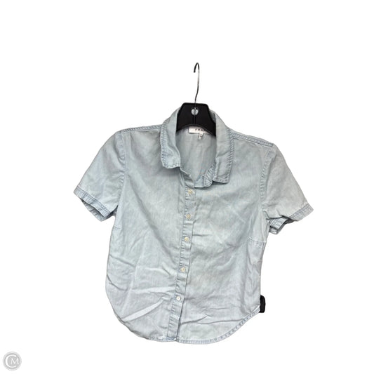 Top Short Sleeve By Frame In Blue Denim, Size: Xs