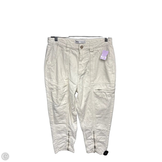 Jeans Cropped By Zara In Ivory, Size: 6