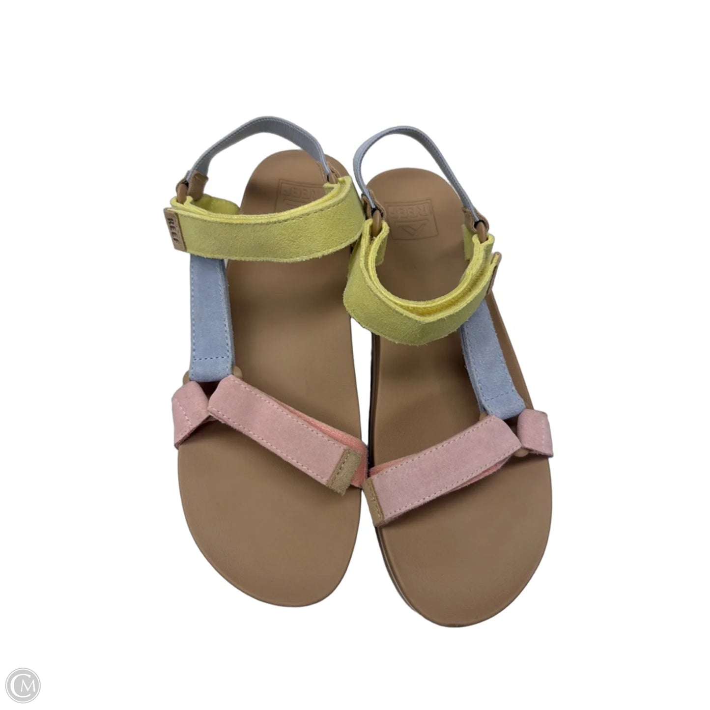 Sandals Flats By Reef In Pink & Yellow, Size: 10