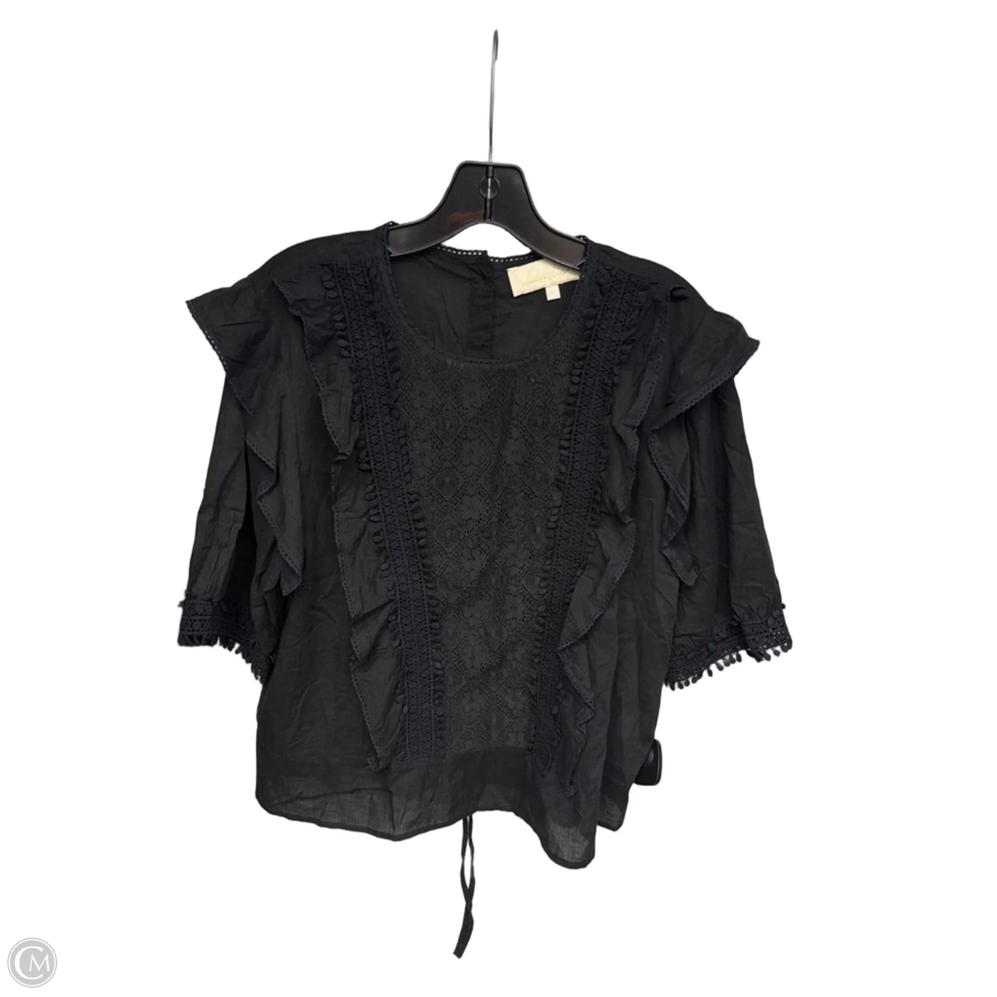 Top Short Sleeve By Clothes Mentor In Black, Size: L