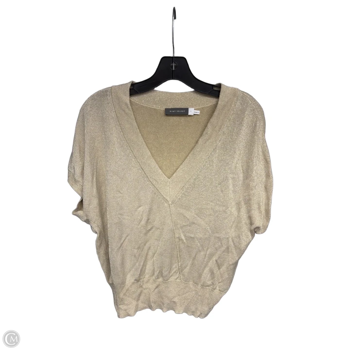 Top Short Sleeve By Clothes Mentor In Gold, Size: L