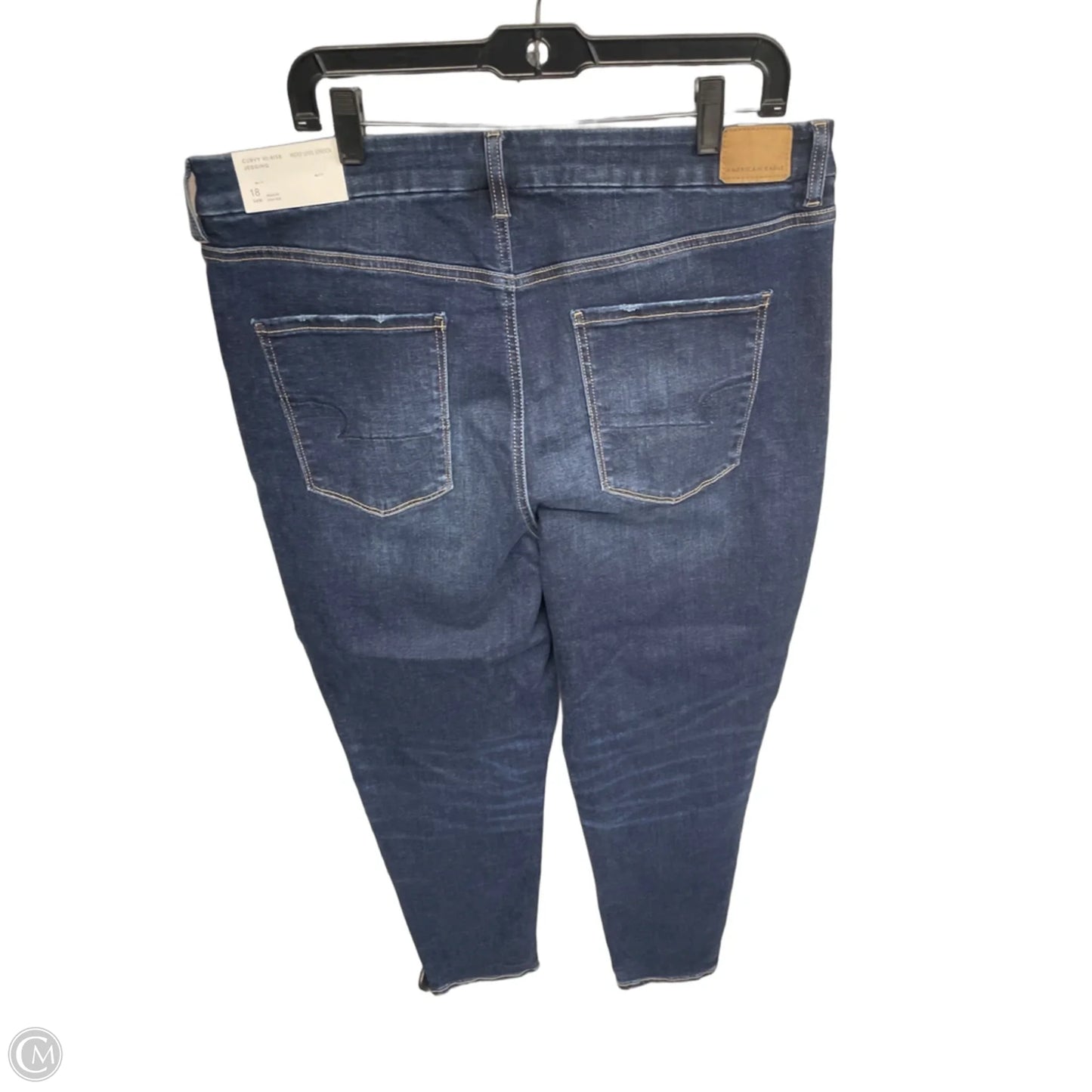 Jeans Skinny By American Eagle In Blue Denim, Size: 18