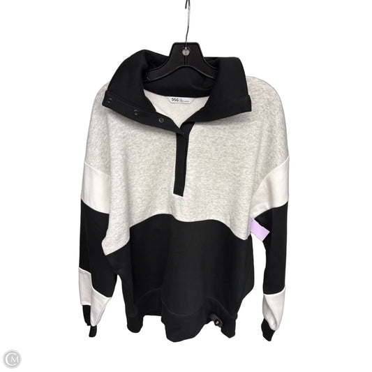 Athletic Sweatshirt Collar By Dsg Outerwear In Black & Grey, Size: M