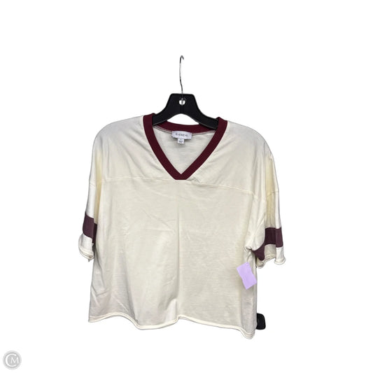 Top Short Sleeve By Evereve In Cream & Red, Size: S