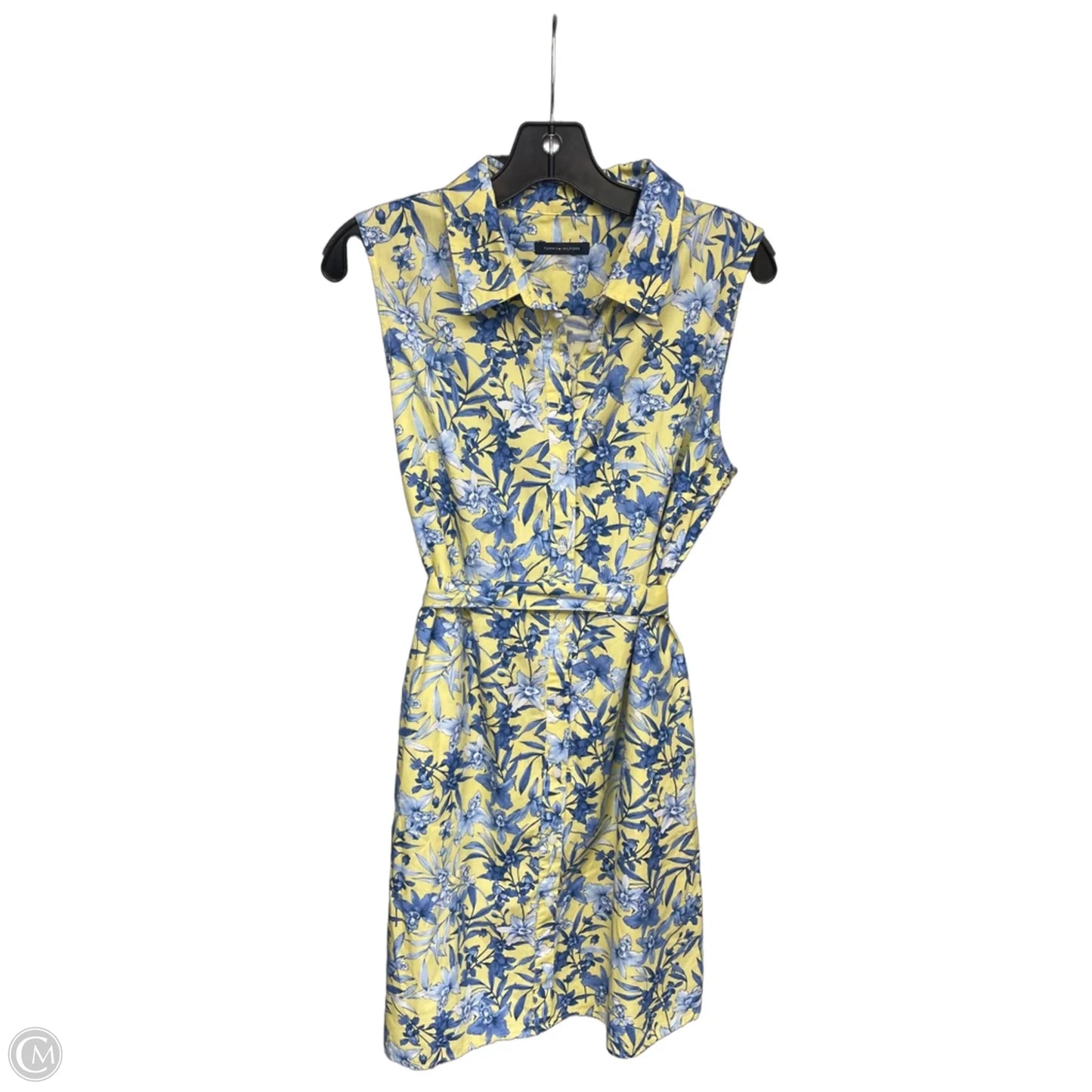 Dress Casual Midi By Tommy Hilfiger In Blue & Yellow, Size: 10