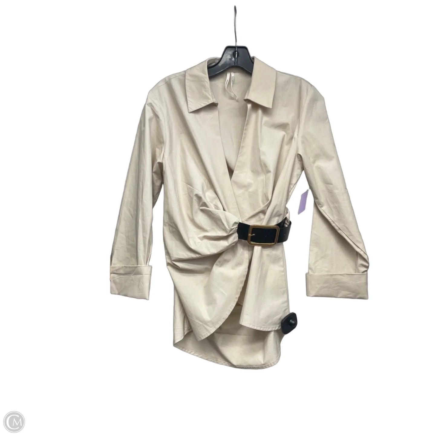 Top Long Sleeve By Anthropologie In Tan, Size: Xs