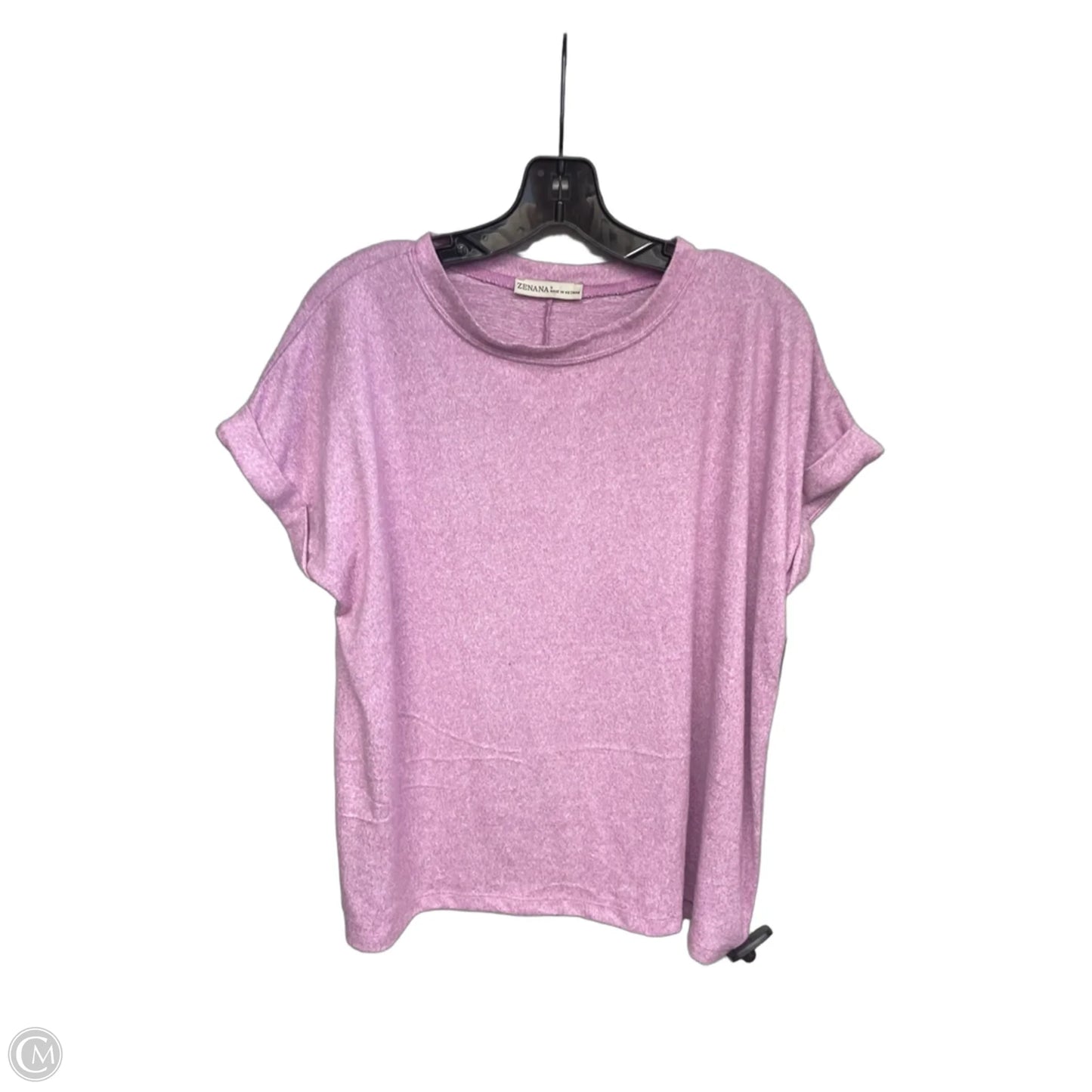Top Short Sleeve By Zenana In Purple, Size: S