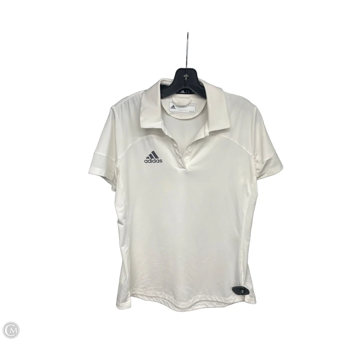 Athletic Top Short Sleeve By Adidas In White, Size: M
