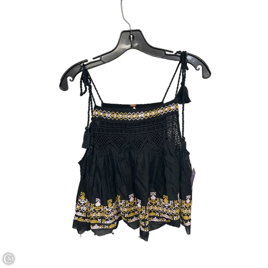Top Sleeveless By Free People In Black & Yellow, Size: M