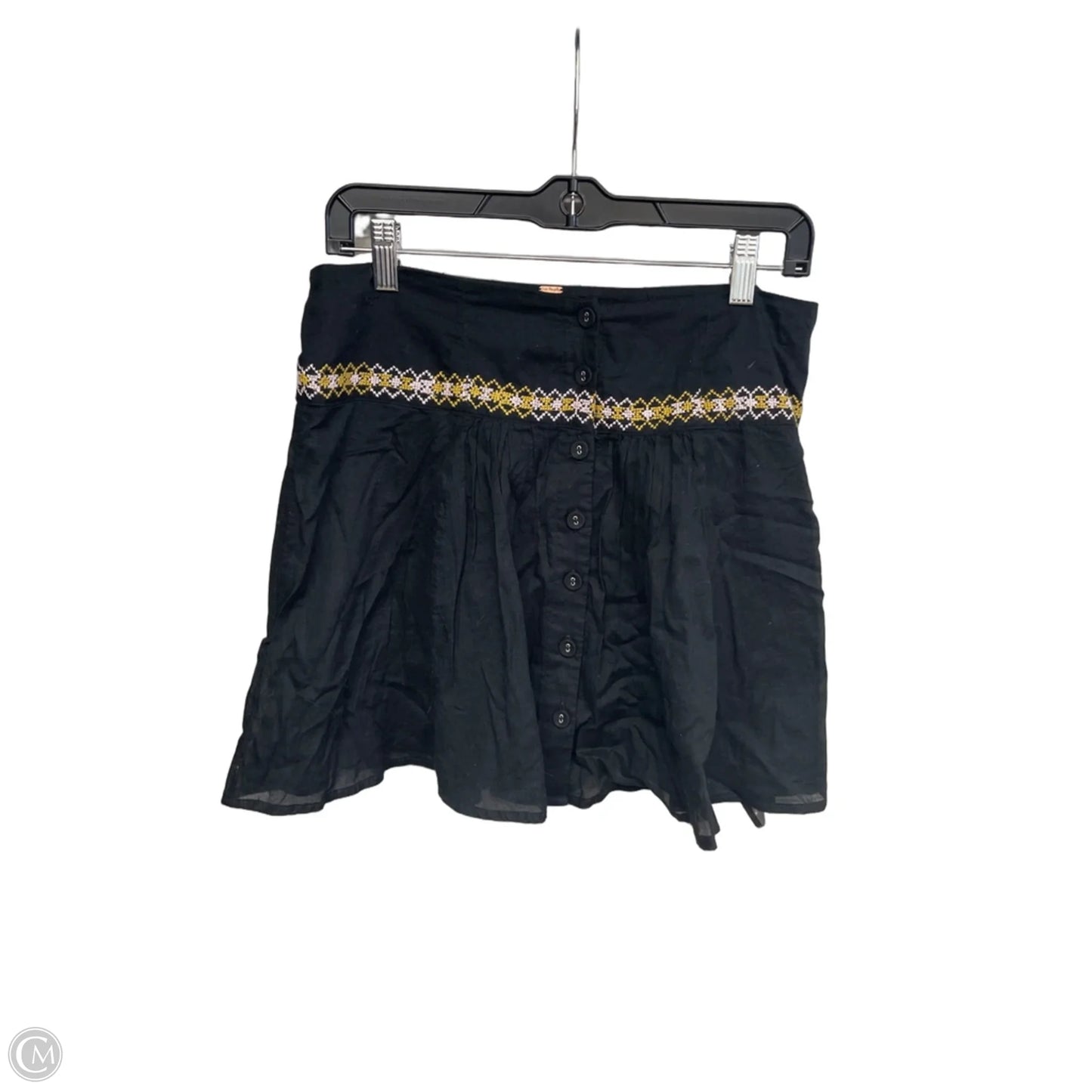 Skirt Mini & Short By Free People In Black & Yellow, Size: M