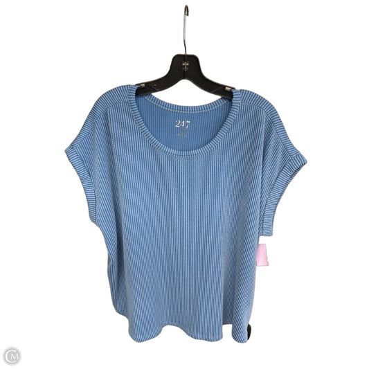Top Short Sleeve By Maurices In Blue, Size: 1x