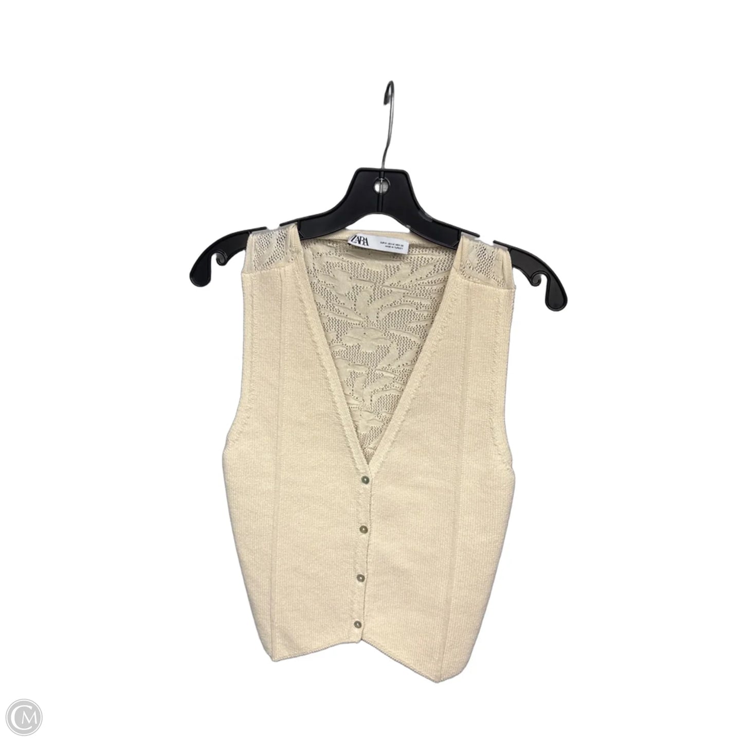 Top Sleeveless By Zara In Cream, Size: M