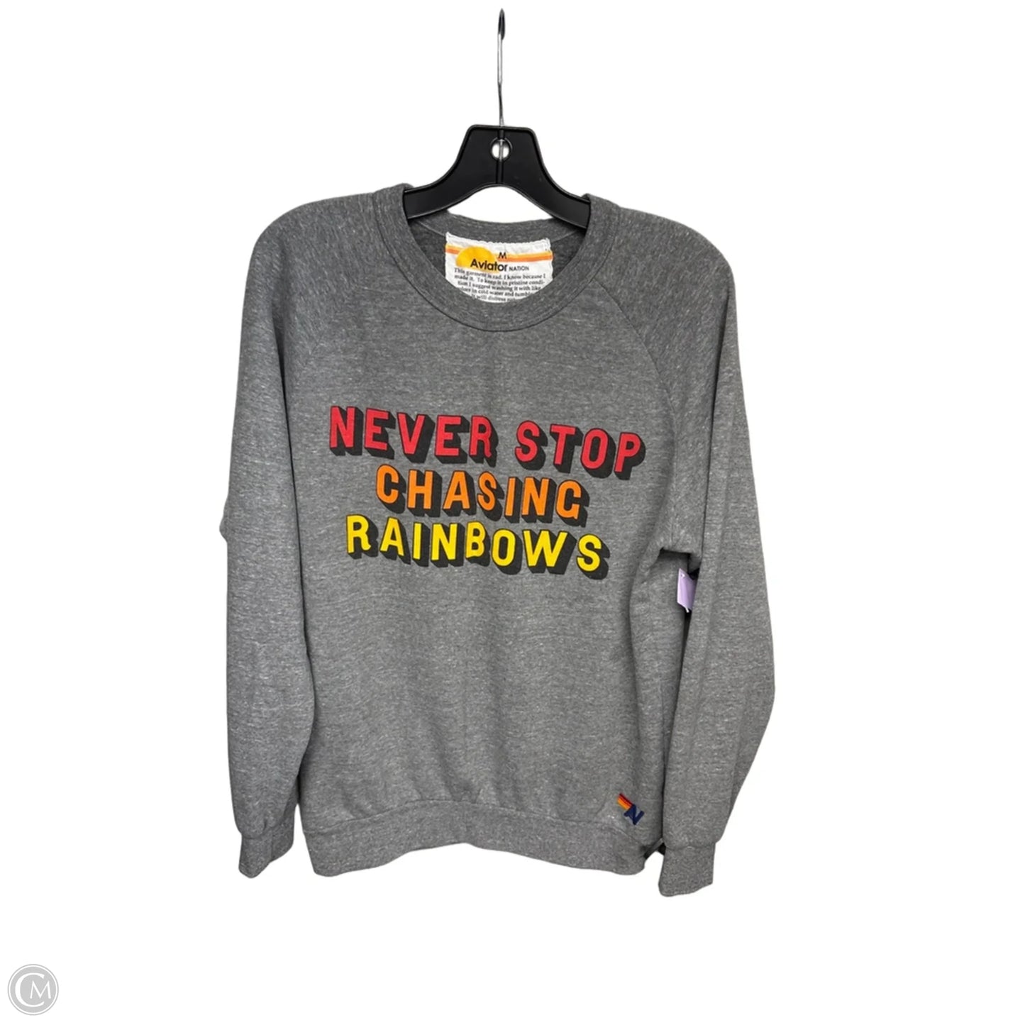 Sweatshirt Crewneck By Aviator Nation In Grey, Size: M