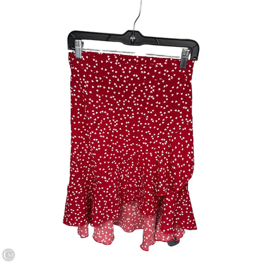 Skirt Midi By Clothes Mentor In Red & White, Size: M