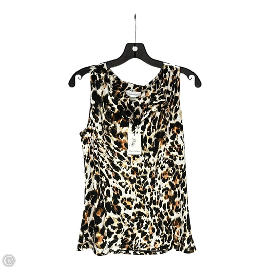 Top Sleeveless By Calvin Klein In Animal Print, Size: M