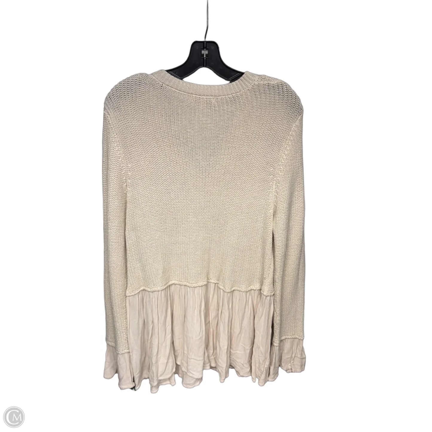 Sweater By Clothes Mentor In Cream, Size: L