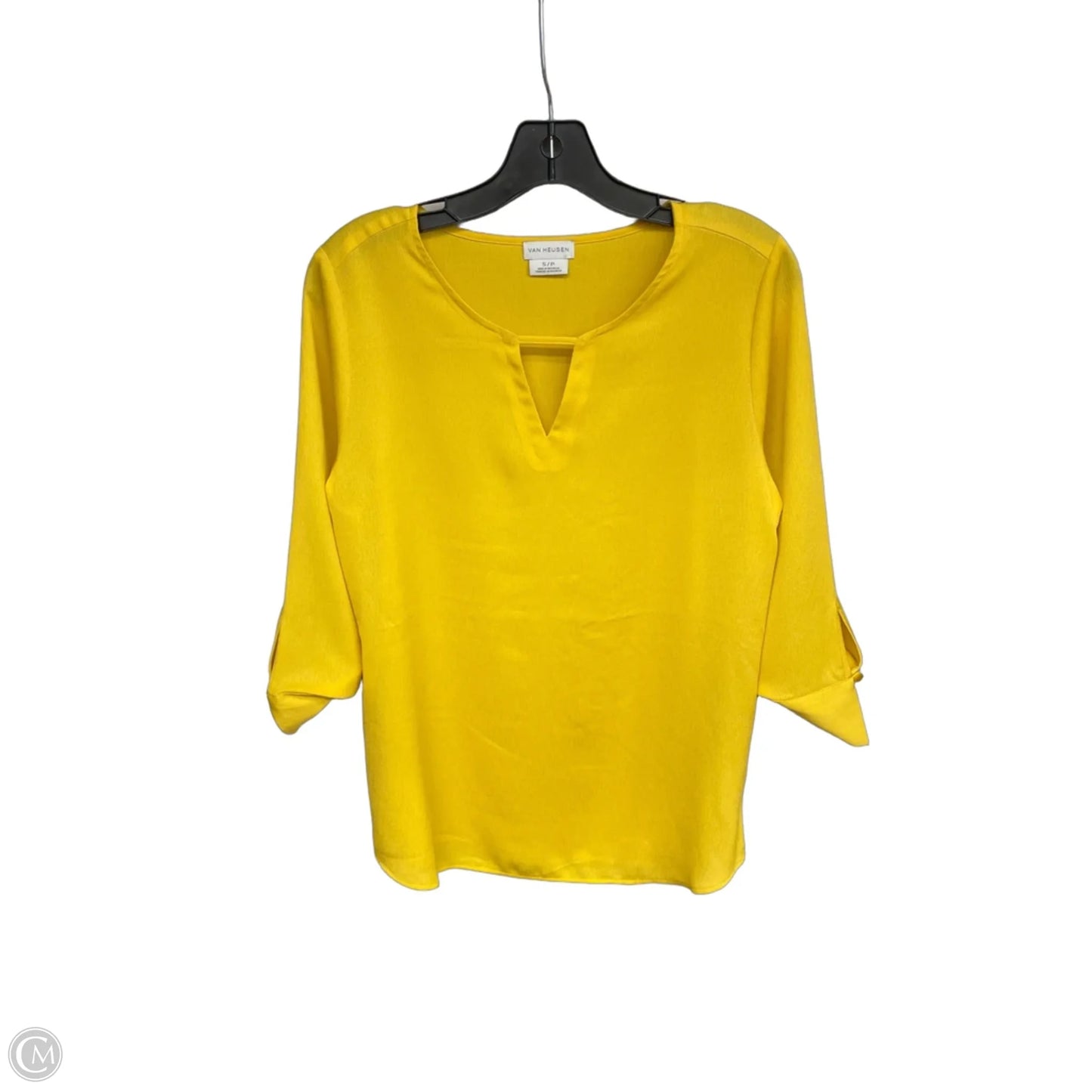 Top Short Sleeve By Van Heusen In Yellow, Size: S