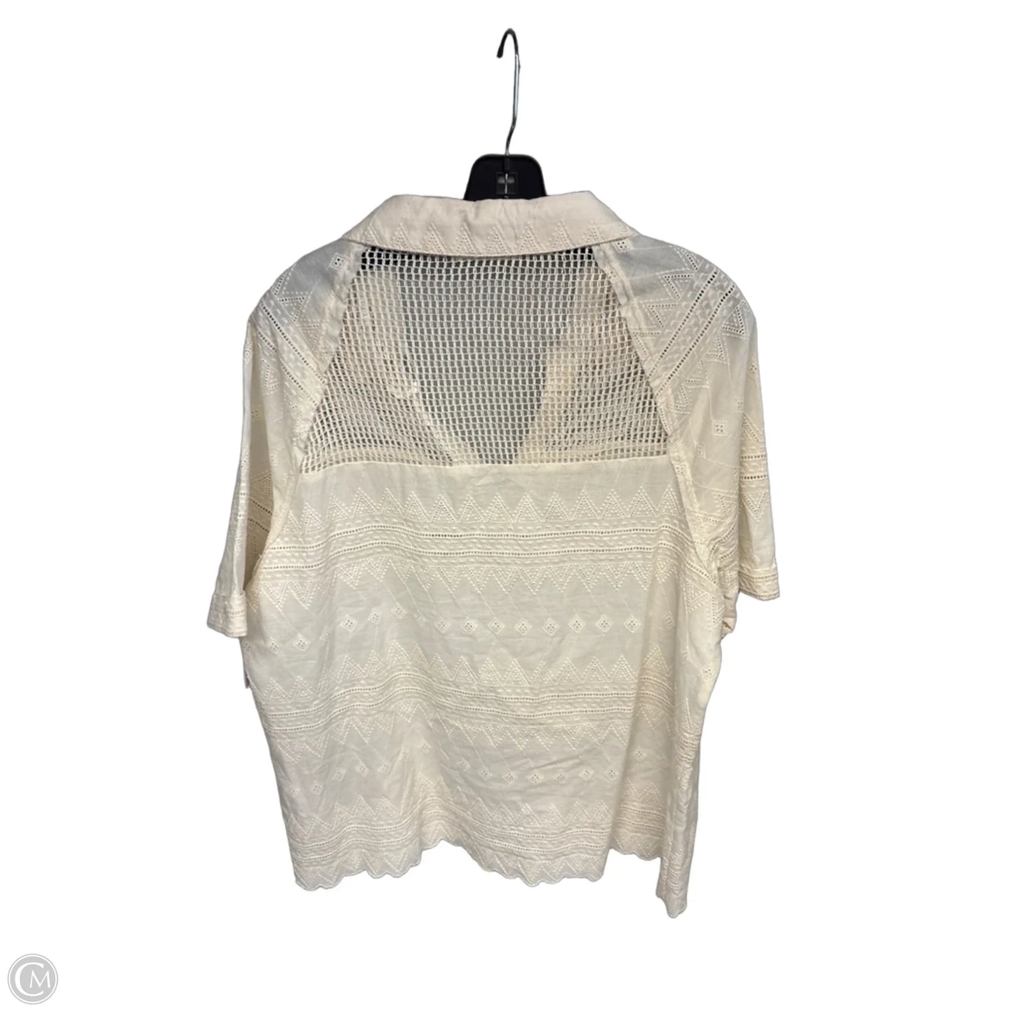 Top Short Sleeve By New In In Cream, Size: L