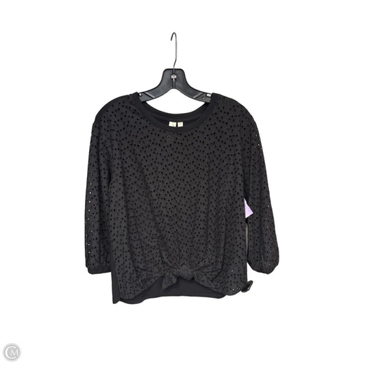 Top 3/4 Sleeve By Allison Joy In Black, Size: M