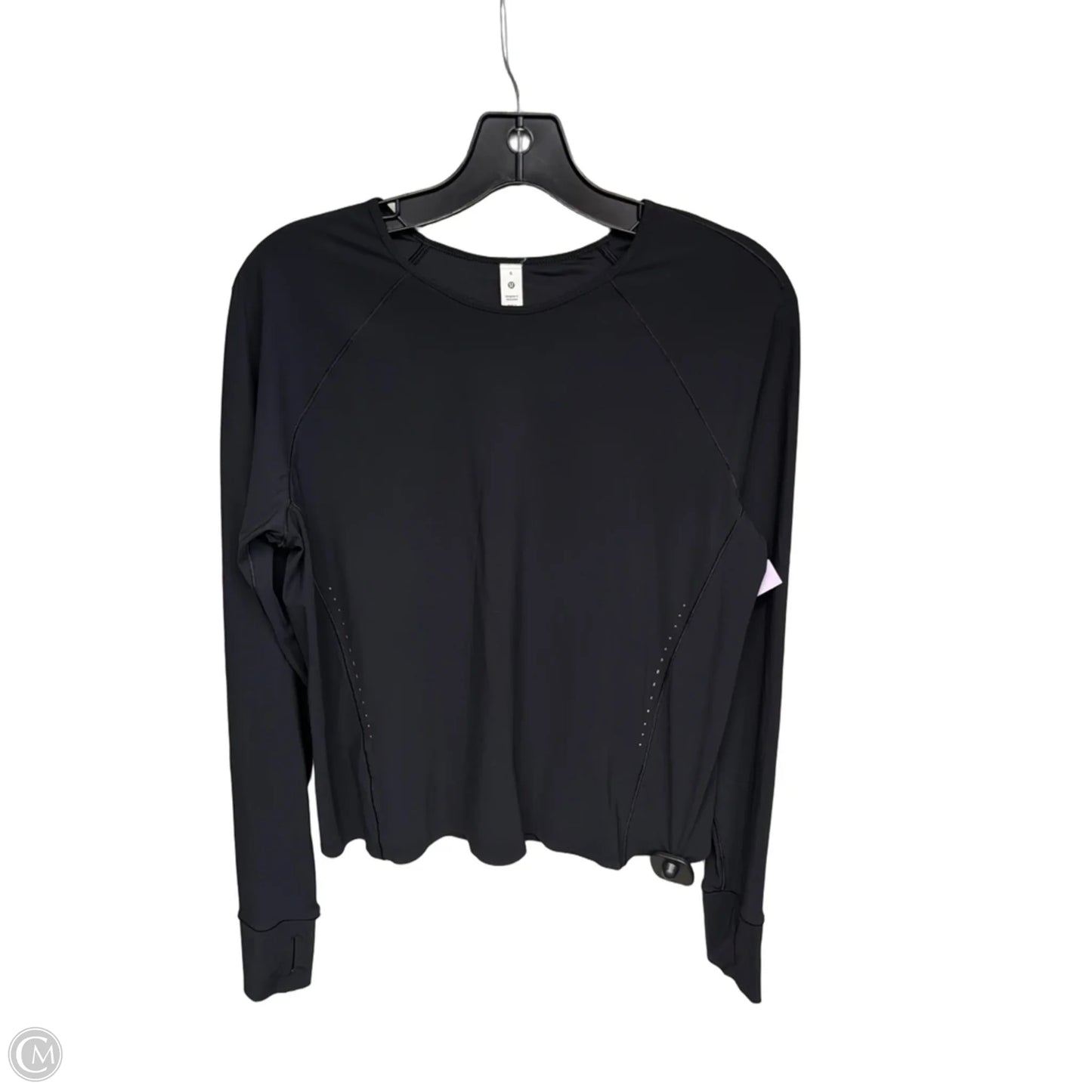 Athletic Top Long Sleeve Crewneck By Lululemon In Black, Size: 6