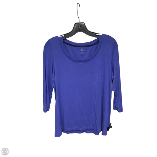 Top 3/4 Sleeve By Talbots In Blue, Size: L