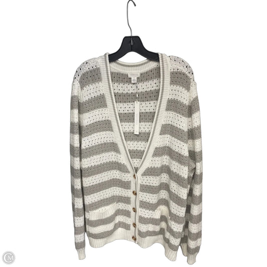 Cardigan By Caslon In Cream & Grey, Size: Xxl
