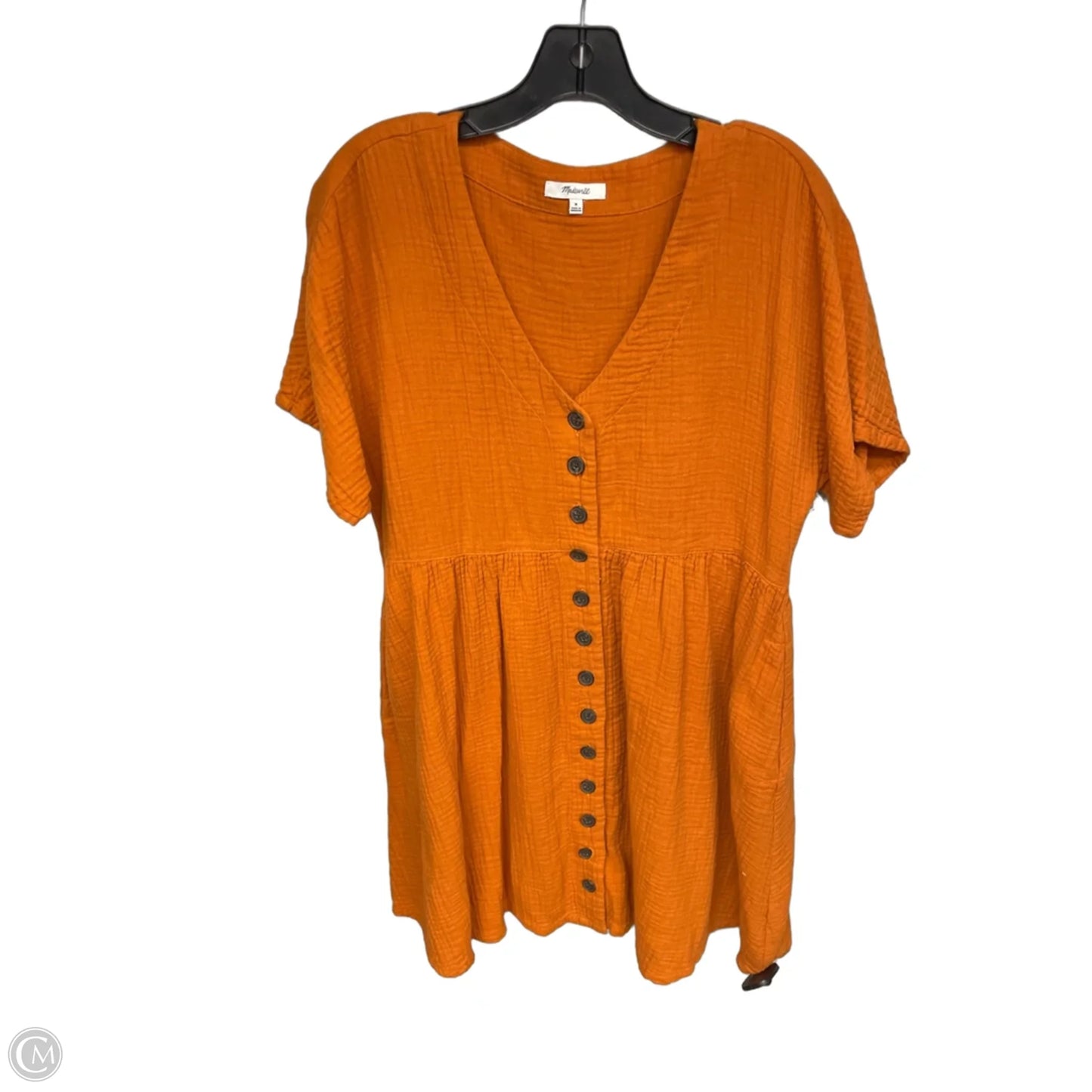 Top Short Sleeve By Madewell In Orange, Size: M