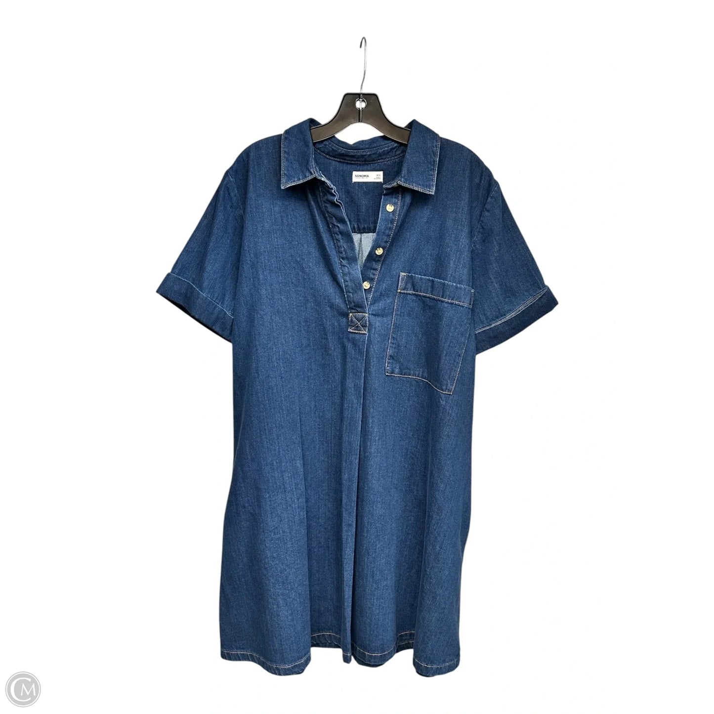 Dress Casual Short By Sonoma In Blue Denim, Size: Xxl