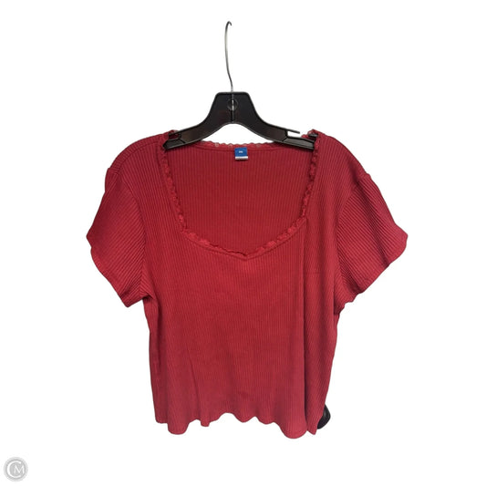 Top Short Sleeve By Old Navy In Red, Size: Xxl