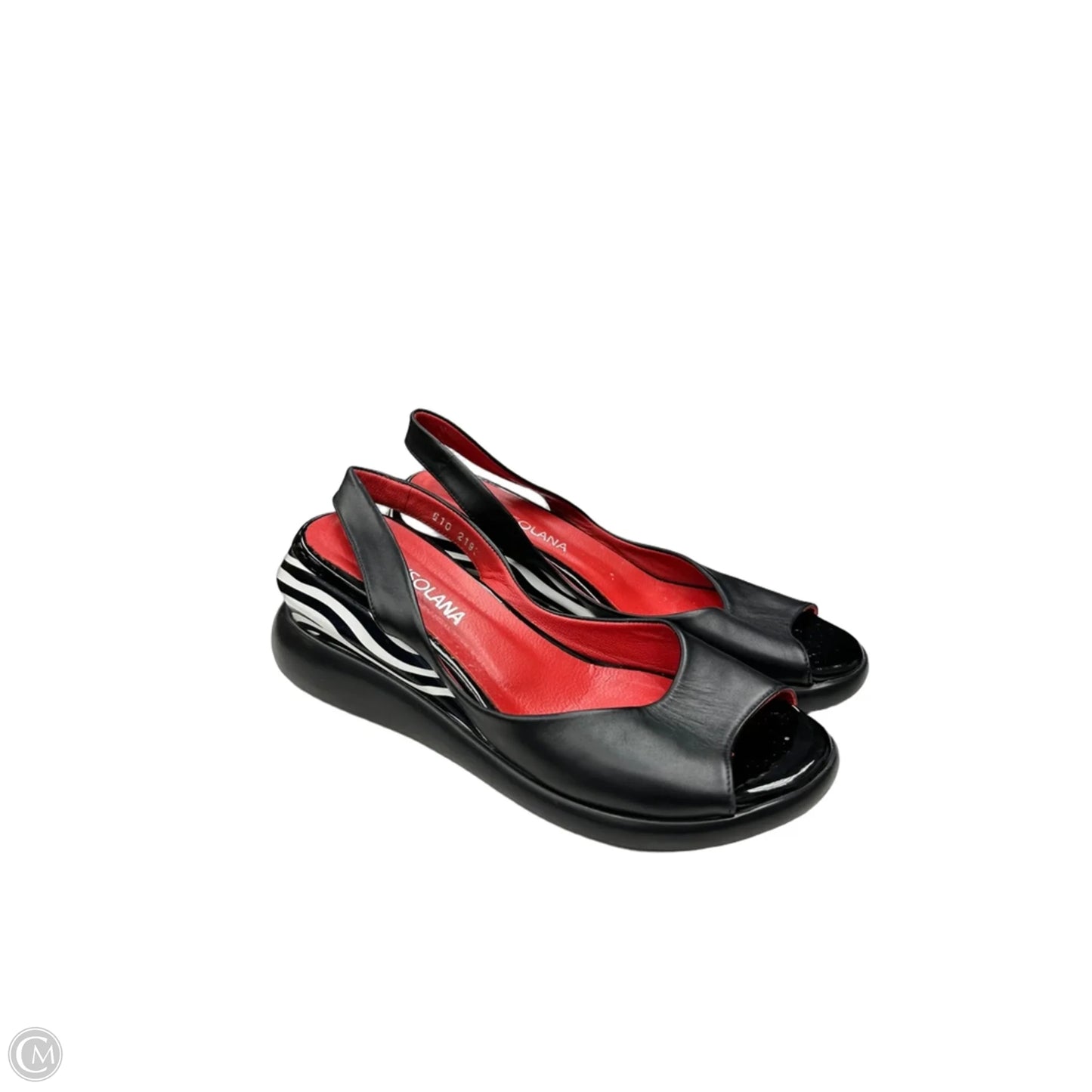 Sandals Heels Block By Clothes Mentor In Black, Size: 8