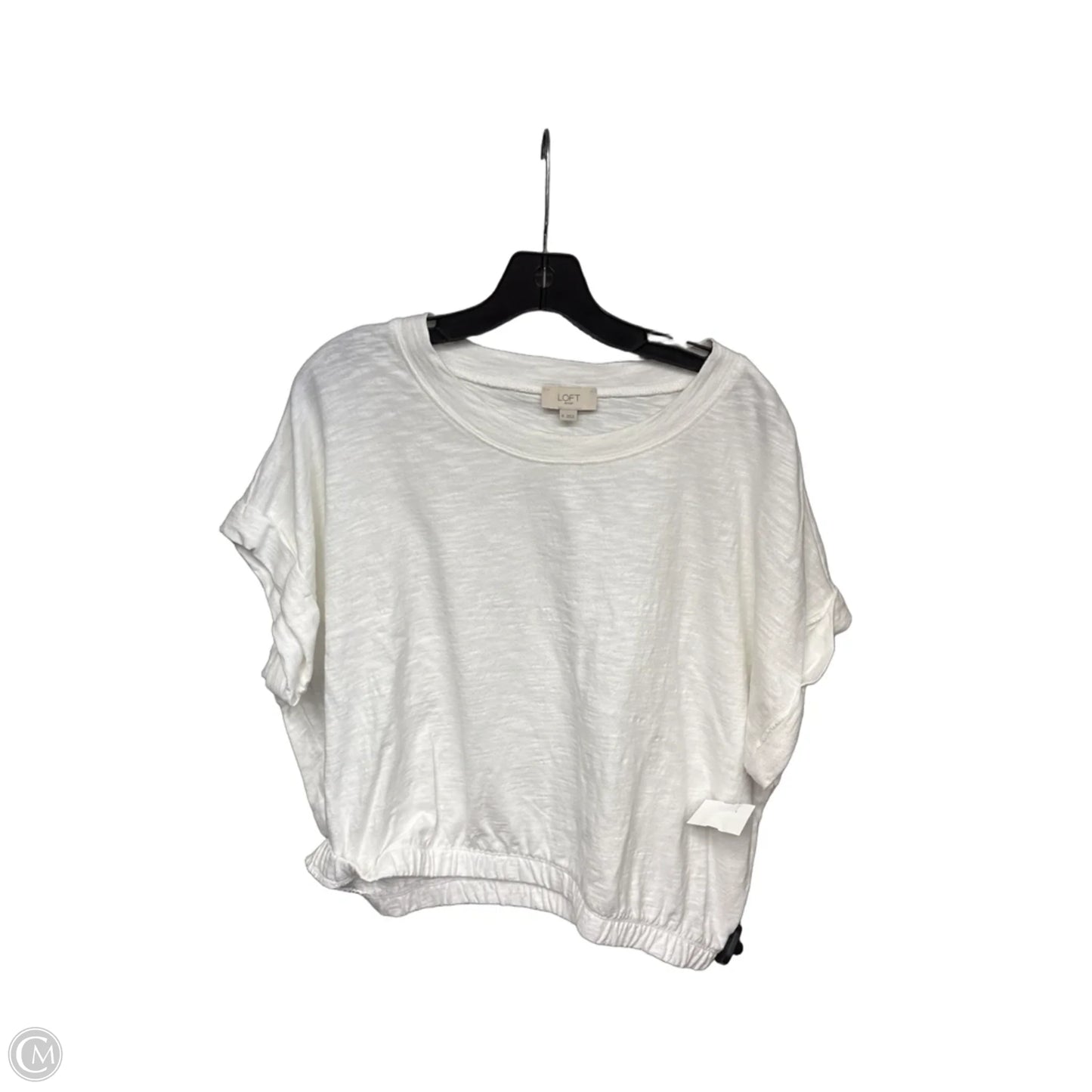 Top Short Sleeve By Loft In White, Size: Xl