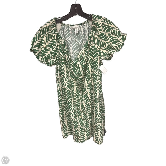 Dress Casual Short By H&m In Cream & Green, Size: S