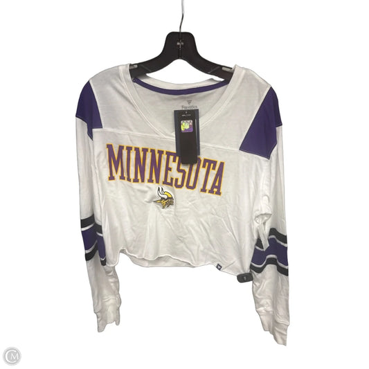 Athletic Top Long Sleeve Crewneck By Fanatics In Purple & White, Size: M