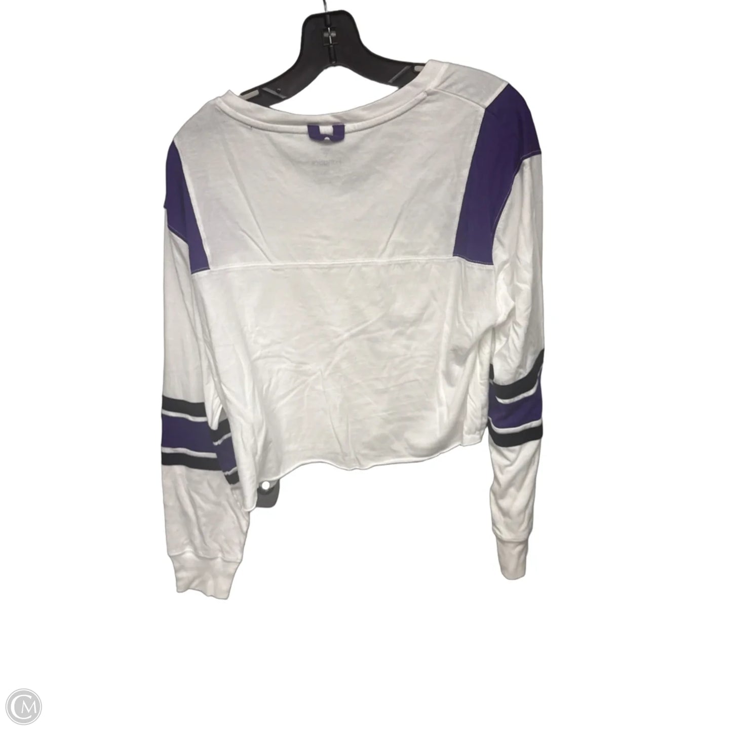 Athletic Top Long Sleeve Crewneck By Fanatics In Purple & White, Size: M