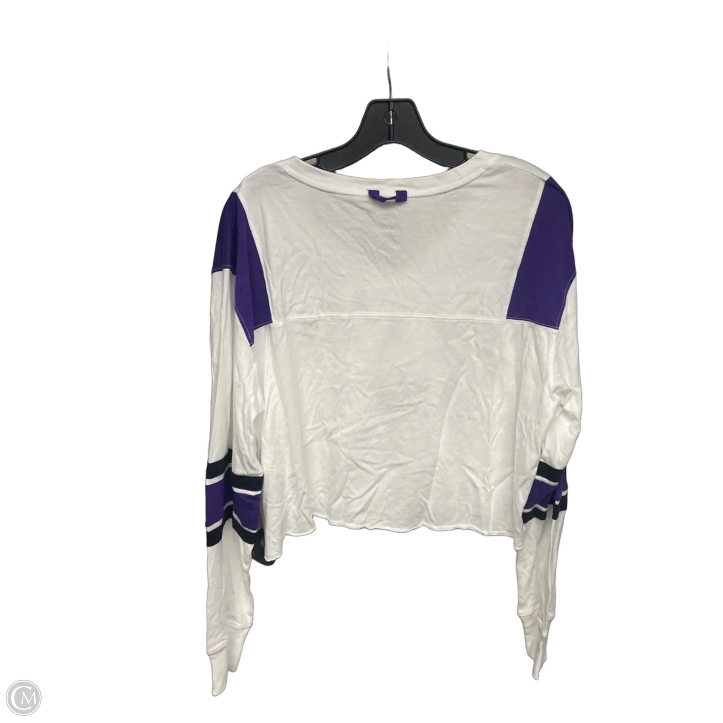 Athletic Top Long Sleeve Crewneck By Fanatics In Purple & White, Size: L