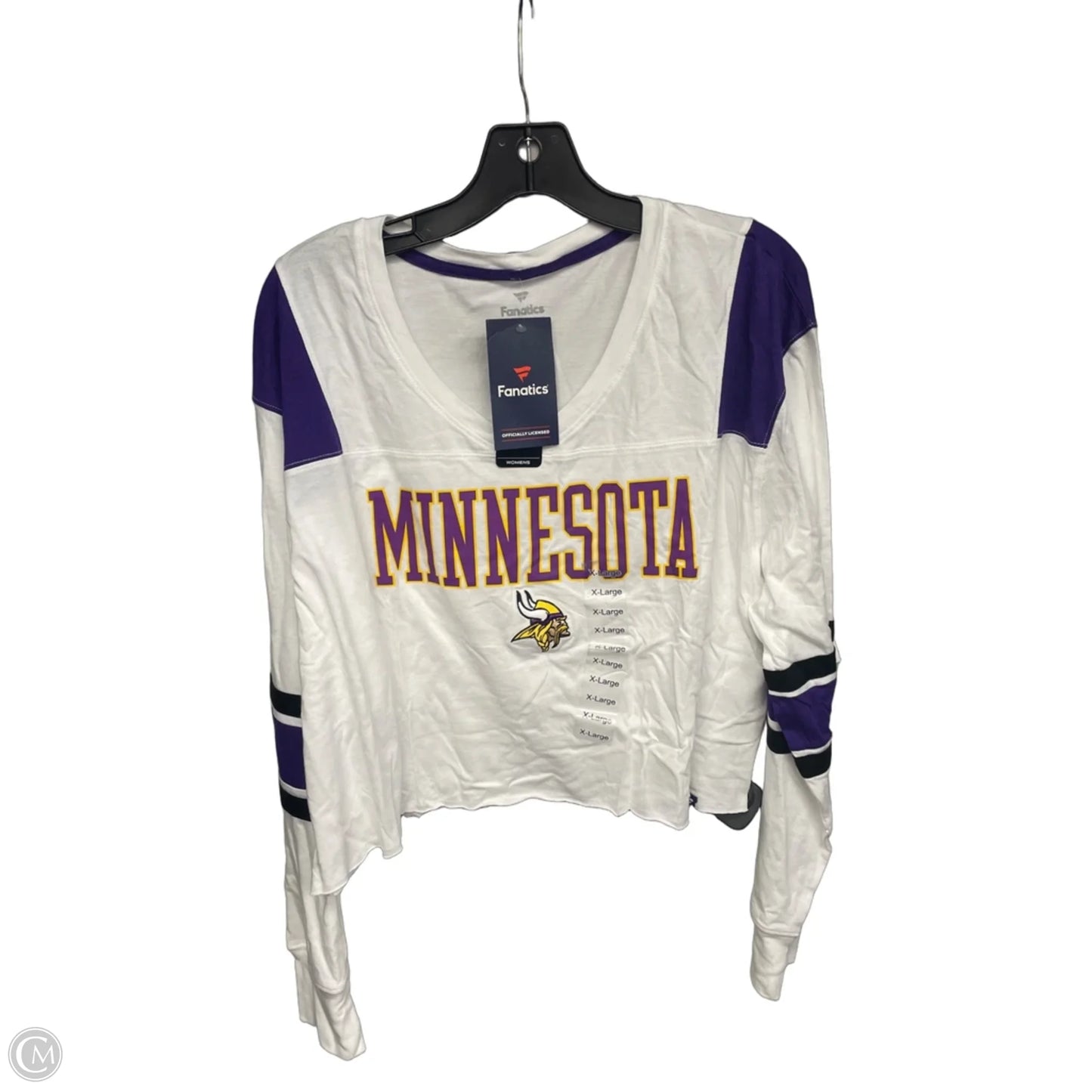 Athletic Top Long Sleeve Crewneck By Fanatics In Purple & White, Size: Xl