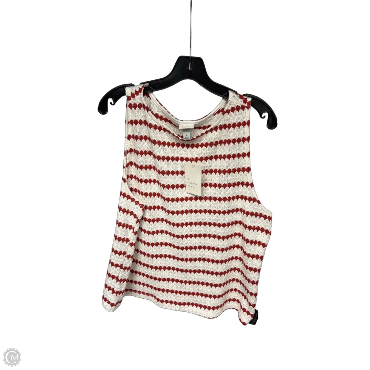 Top Sleeveless By A New Day In Cream & Red, Size: L