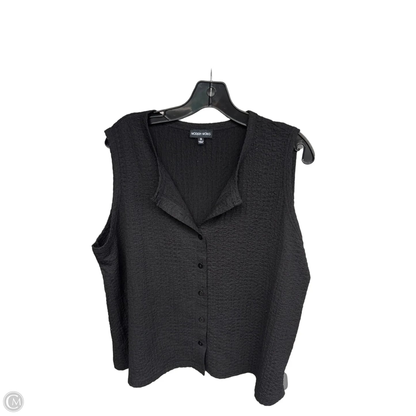 Top Sleeveless By Modern Works In Black, Size: 1x