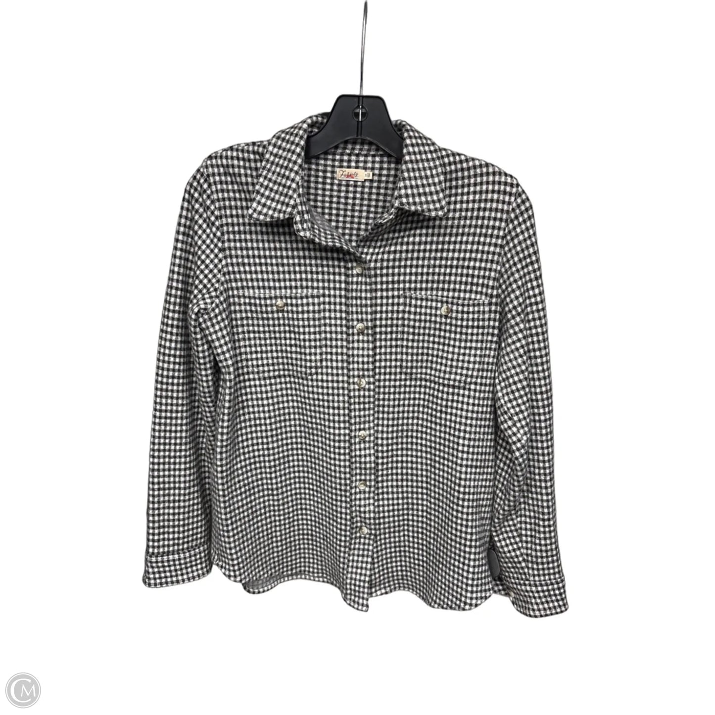 Top Long Sleeve By Faherty In Black & White, Size: S