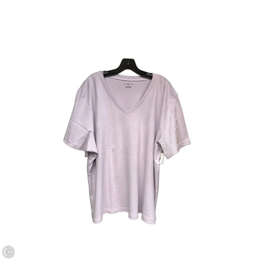 Top Short Sleeve Basic By Liz Claiborne In Purple, Size: 3x