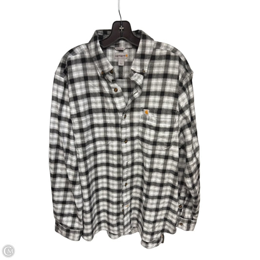 Top Long Sleeve By Carhartt In Plaid Pattern, Size: L
