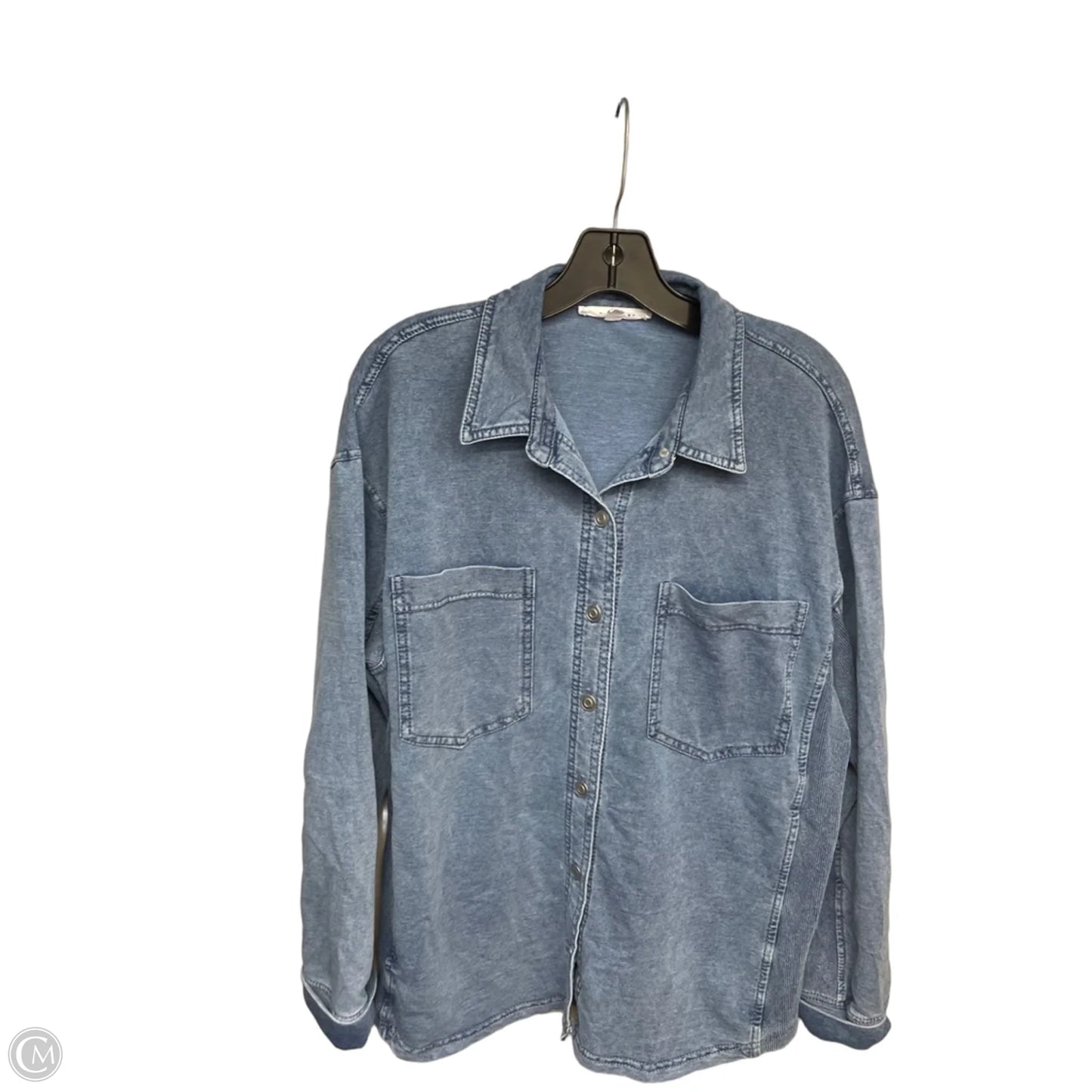 Top Long Sleeve By Jane And Delancey In Blue Denim, Size: L