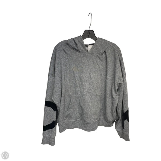Athletic Sweatshirt Hoodie By Calvin Klein In Grey, Size: L