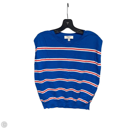 Top Sleeveless By Banana Republic In Blue & White, Size: M