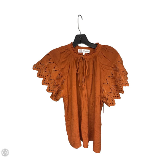 Top Short Sleeve By Chelsea And Theodore In Orange, Size: L