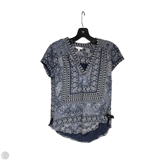 Top Short Sleeve By Lucky Brand In Blue, Size: S