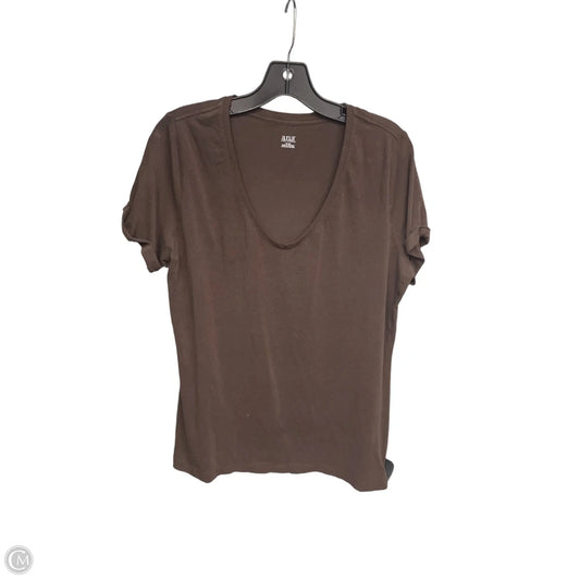 Top Short Sleeve Basic By Ana In Brown, Size: Xl