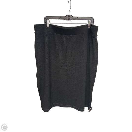 Skirt Midi By Time And Tru In Black, Size: Xxl