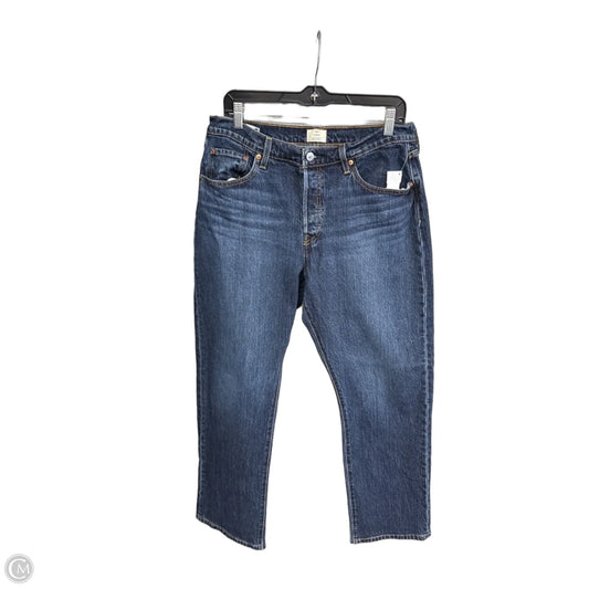 Jeans Straight By Levis In Blue Denim, Size: 14