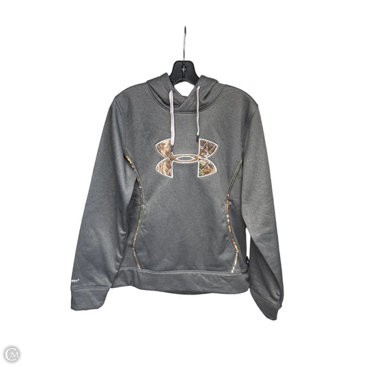 Athletic Sweatshirt Hoodie By Under Armour In Grey, Size: L